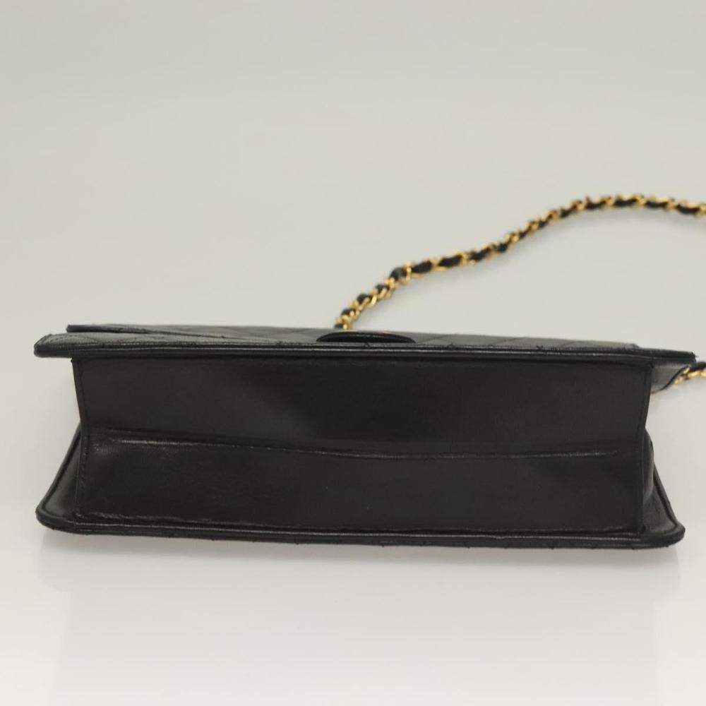 CHANEL Matelasse Chain Shoulder Bag Lamb Skin Black Gold CC Auth 131347 - Picture 5 of 16